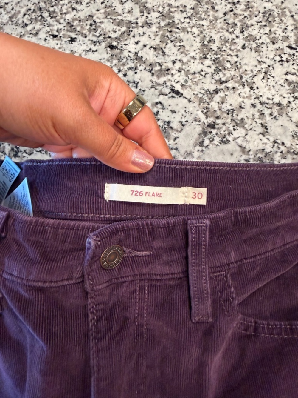 Levi's 726 Corduroy Flare Pants in Plum - Picture 4 of 4